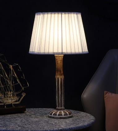 BTR CRAFTS Vintage Table Lamp, Plated White Lampshade / (Bulb Not Included)