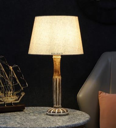 BTR CRAFTS Vintage Table Lamp, Premium Jute Lampshade / (Bulb Not Included)