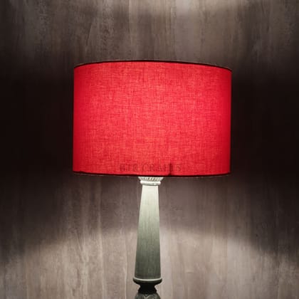 BTR CRAFTS 12" Inches Red Drum Lampshade, Cotton Fabric.