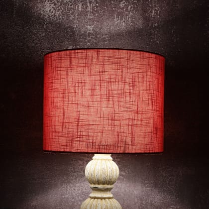 BTR CRAFTS 10" Inches Red Texture Drum Lampshade, Cotton Fabric.