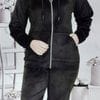 AE Track Suit Velvet (Winters) Hoody with Lower - Black (SIZE-XXL)
