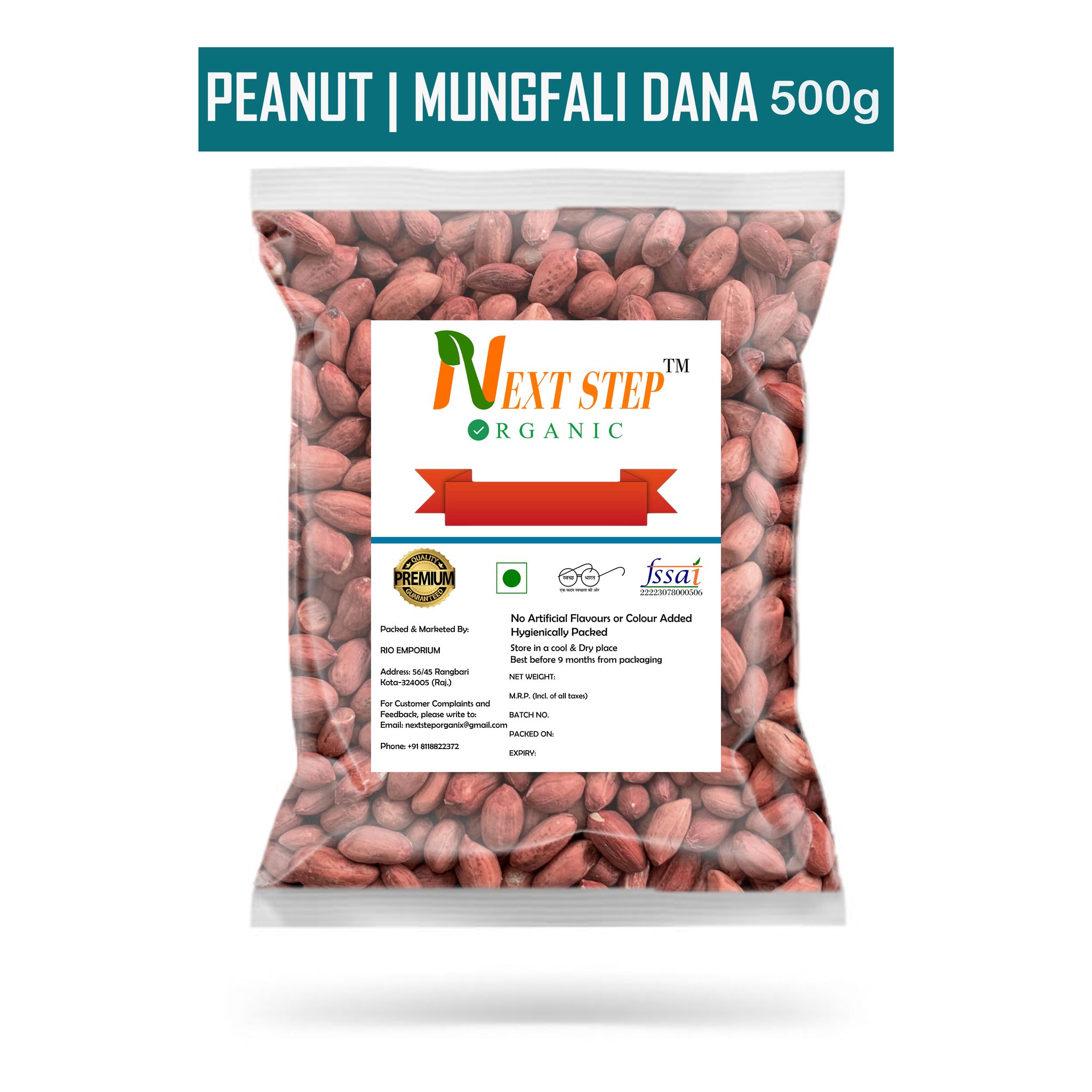 NEXTSTEP ORGANIC Best Quality Raw Peanut 500gm| Groundnut seeds | Mungfali dana