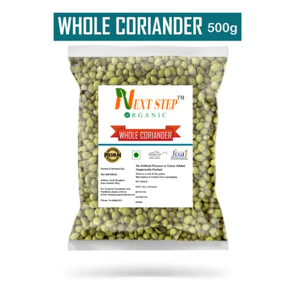 NEXTSTEP ORGANIC Premium Whole Coriander Seeds 500gm | Sabut Dhania / Dhaniya