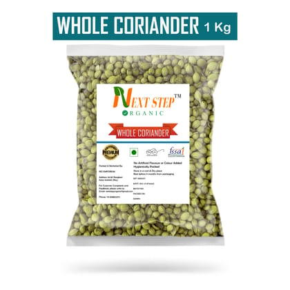 NEXTSTEP ORGANIC Premium Whole Coriander Seeds 1kg | Sabut Dhania / Dhaniya 1000g