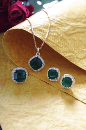 Green Square Jewellery Combo Set |  Jewellery combo set |