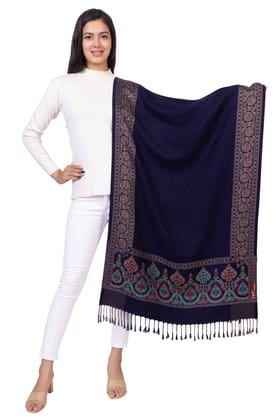 KTI Acrylic/Viscose Stole for women in Navy Blue, measuring 28 x 80 inches, with the assigned Art No. 2914 Navy Blue