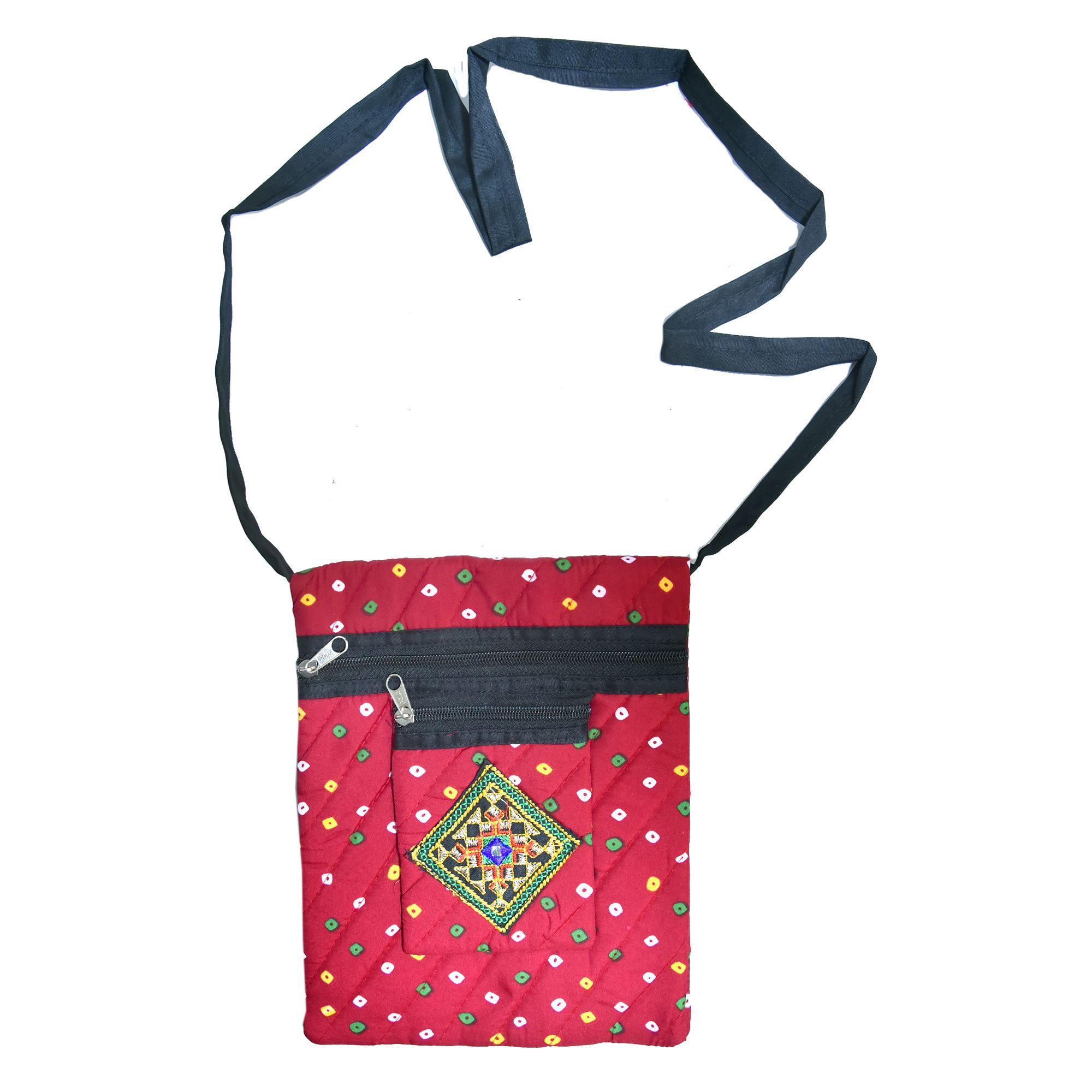 Tribes India Cotton & Sponge Red Purse