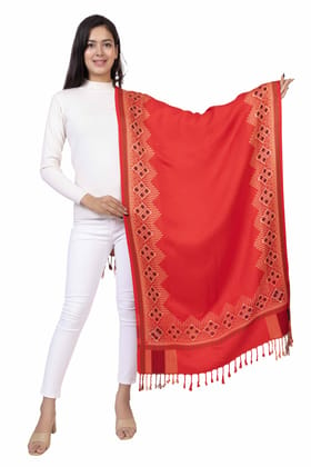 KTI Acrylic/Viscose Stole for women with a Wool Blend for Winter in Maroon, measuring 28 x 80 inches, with the assigned Art No. 2921 Maroon