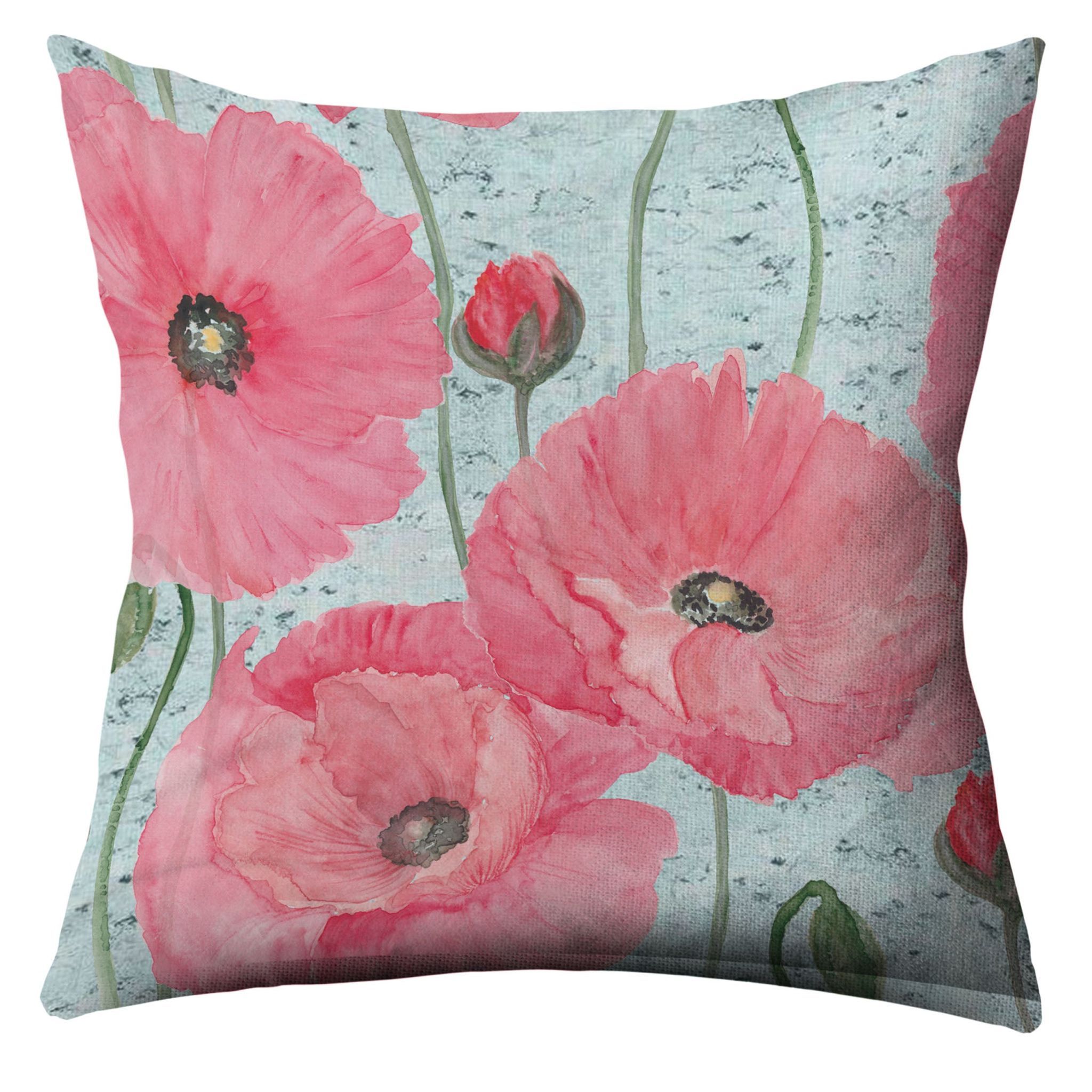 Rachel Blossom Crushed Velvet Cushion Cover (Multicolour, 16 x 16 inch)