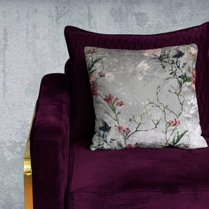 Emma Blossom Modern Chic Designer Floral Velvet Cushion Cover (Multicolour)