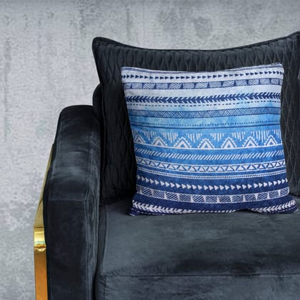 Ombre Modern Crushed Velvet Cushion Cover (Colour: Blue & White Size: 16 inch x 16 inch (40cm X 40cm))