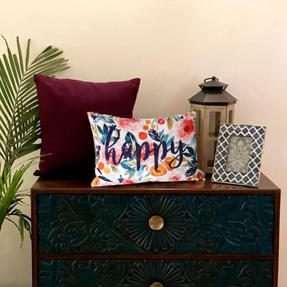 Happy Garden Crushed Velvet Cushion Cover