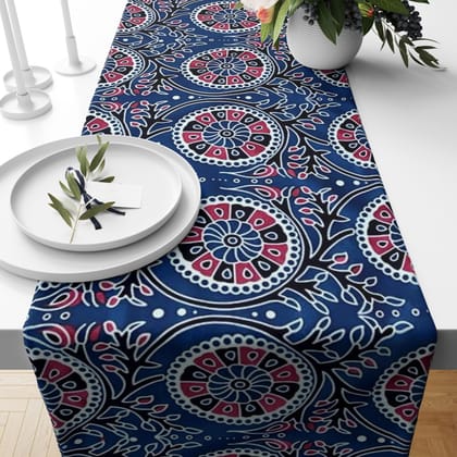 Blue Ajrak Table Runner (13in x 58in or 13in x 72in)