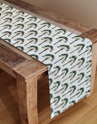 Green Palm Table Runner (13in x 58in or 13in x 72in)