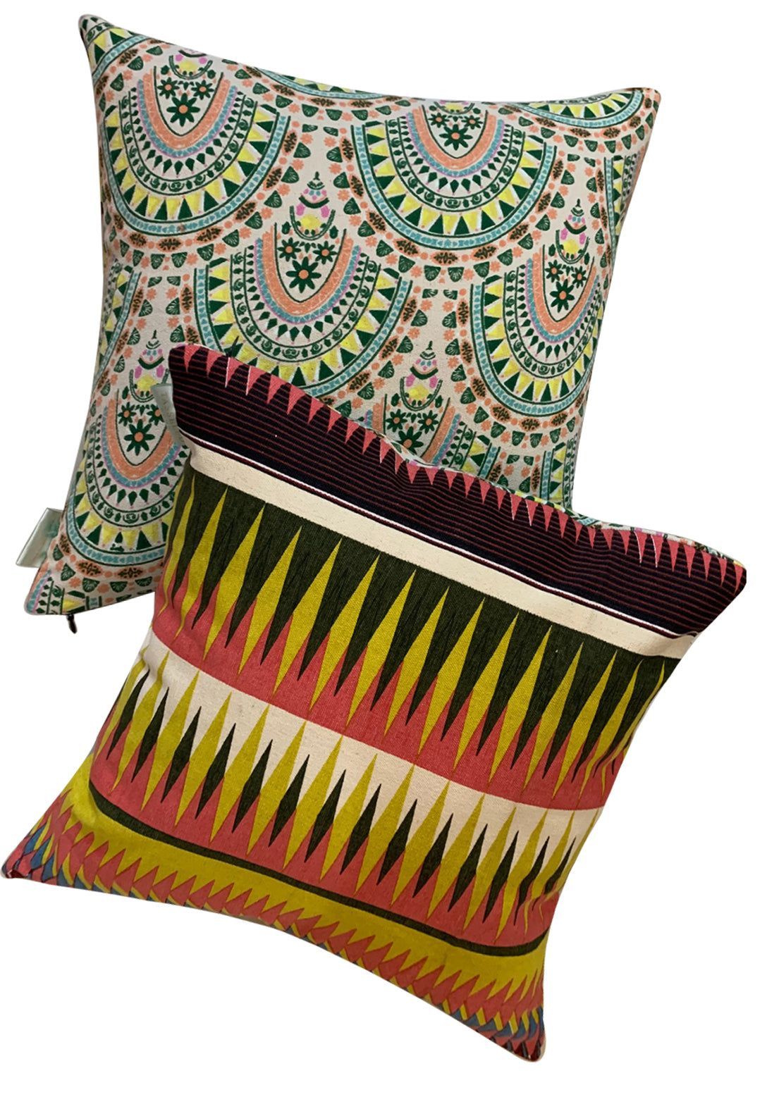 Mardin Reversible Pure Cotton Cushion Cover (Multicolour, 16x16in (40cm x 40cm))