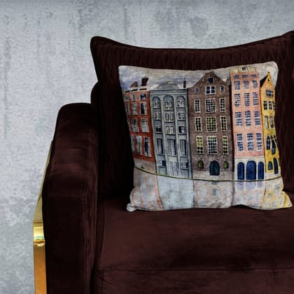 Home Reflection Modern Chic Designer Velvet Cushion Cover (Multicolour, 16x16in (40cm x 40cm))