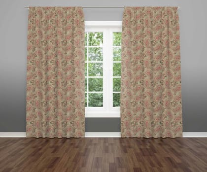 Paisley Cotton 7 Feet Door Curtain (1 piece, 4ft width)