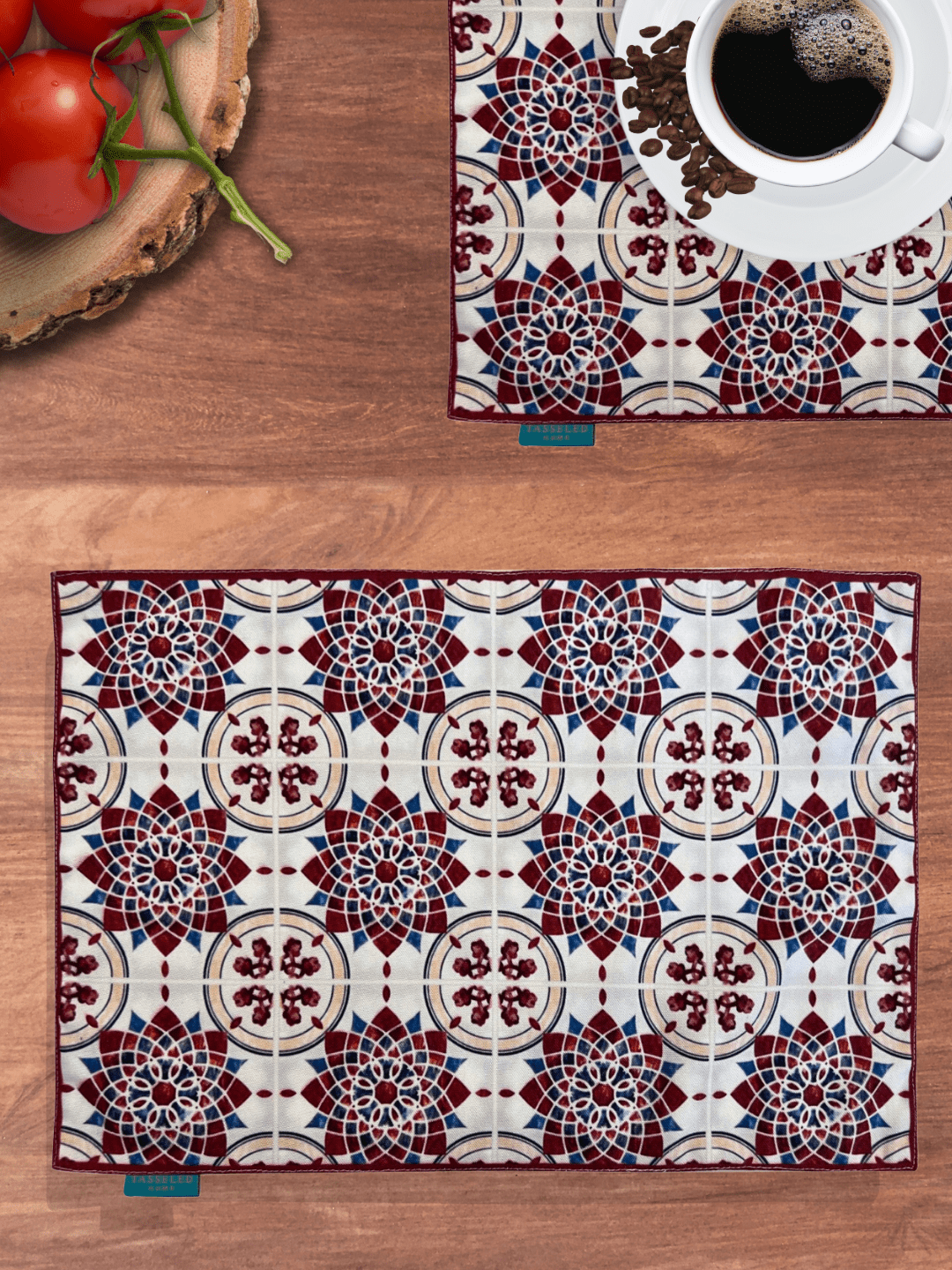 Red Tile Placemat (Set of 4 & 6)