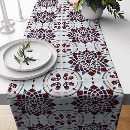 Red Tile Table Runner (13in x 58in or 13in x 72in)