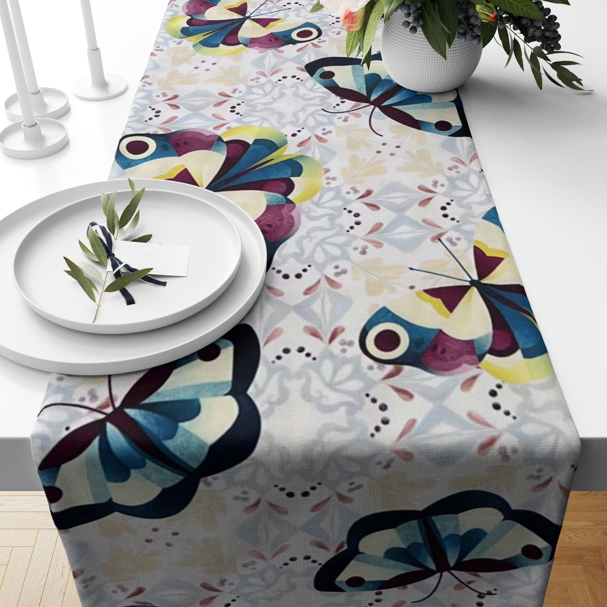Ecstasy butterfly Table Runner (13in x 58in or 13in x 72in)