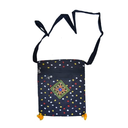 Tribes India Cotton & Sponge Black Purse