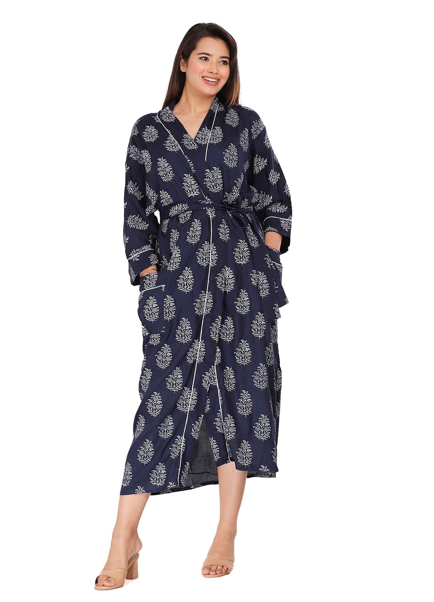 lystmrge Loose Dress Womens Print Kimono Robe India