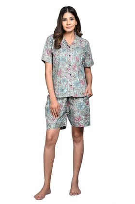 SHOOLIN Women Floral Printed Night Suit