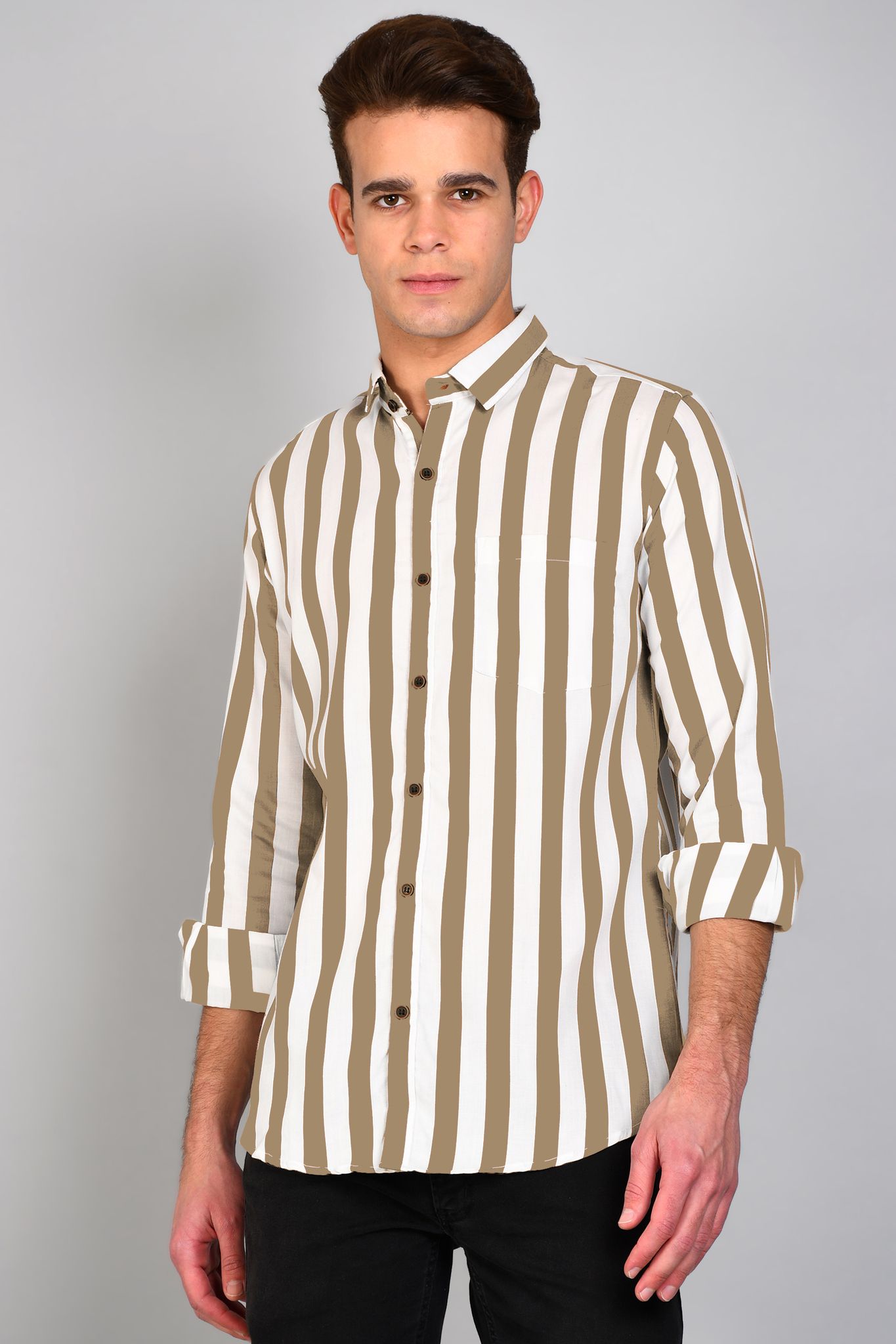 Casual Shirt for Men striped full sleeves
