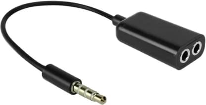 DVAIO HEADPHONE SPLITTER 3.5MM MALE TO TWO 3.5 MM FEMALE BLACK