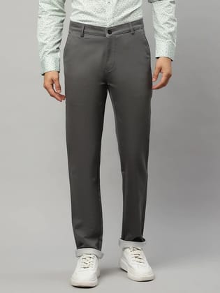 Rodamo  Men Grey Slim Fit Trousers