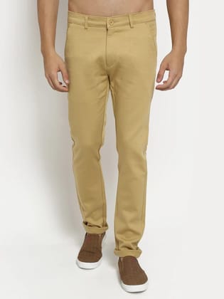 Rodamo  Men Khaki Brown Slim Fit Chinos Trousers