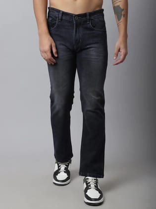 Rodamo  Men Black Low Distress Light Fade Stretchable Jeans