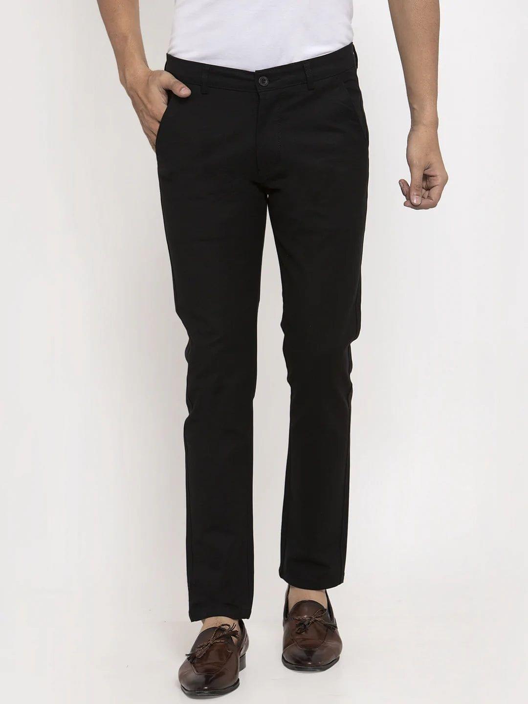 Rodamo Men Black Slim Fit Chinos Trouser