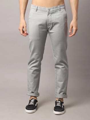 Rodamo  Men Grey Slim Fit Trousers