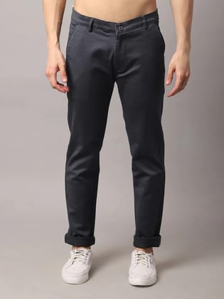 Rodamo  Men Grey Slim Fit Chinos Trousers