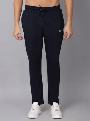 Rodamo  Men Navy Blue Solid Slim Fit Track Pants