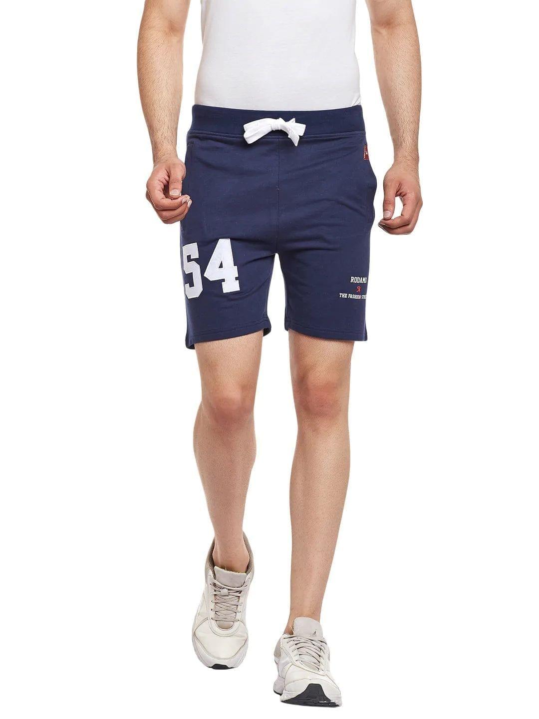 Rodamo  Men Navy Blue Slim Fit Shorts