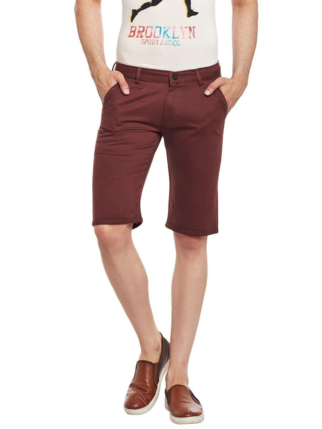 Rodamo Men Red Cotton Shorts