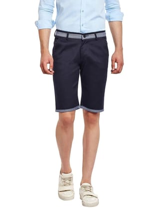 Rodamo  Men Navy Blue Cotton Shorts