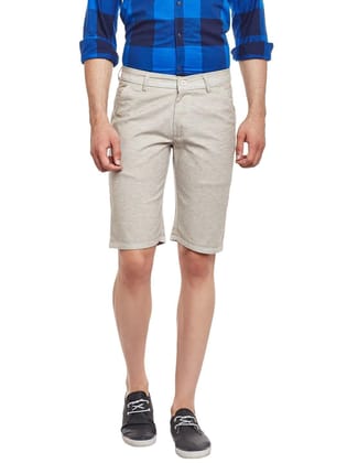 Rodamo  Men Beige Cotton Shorts