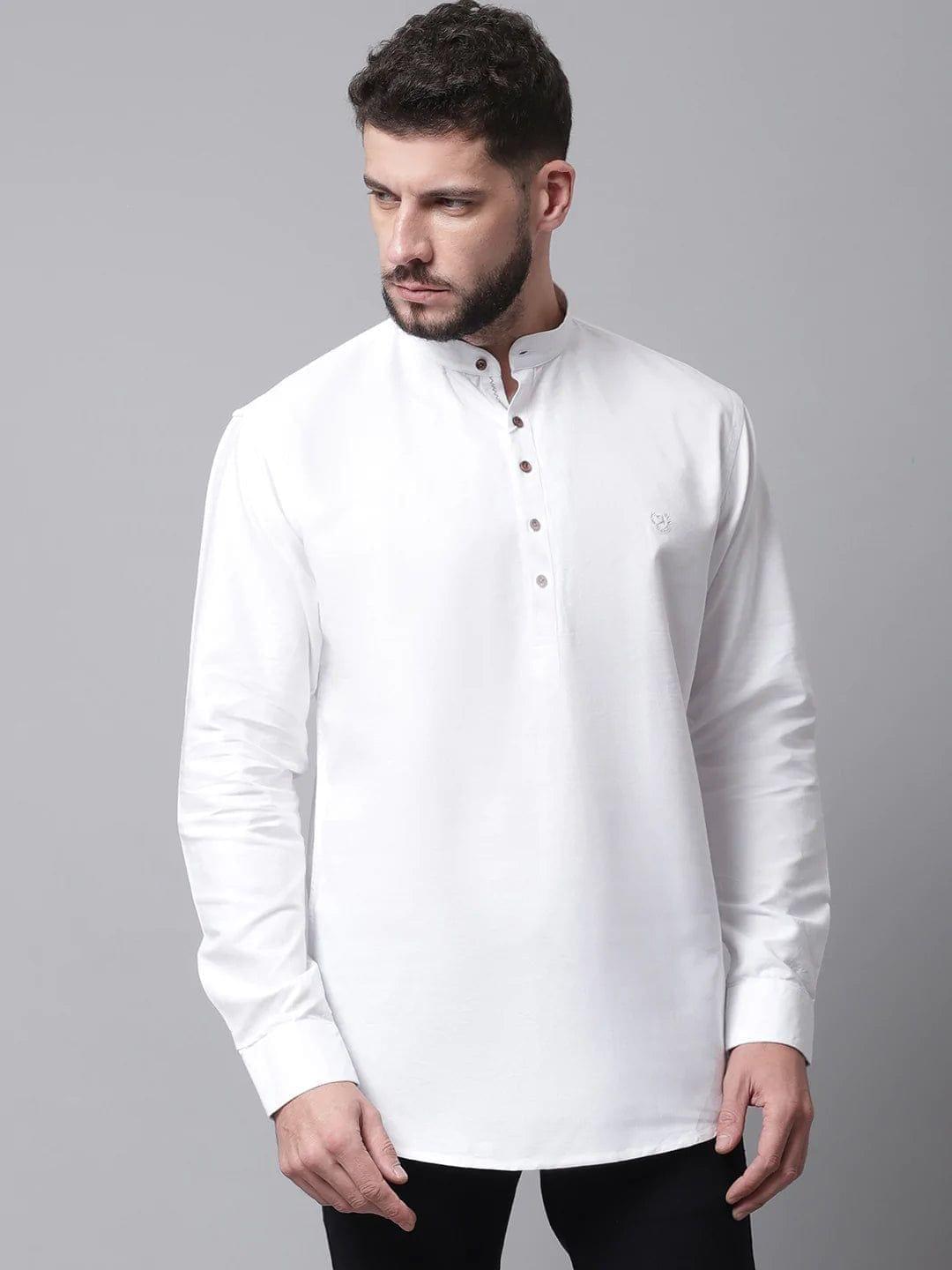 Rodamo  Men White Cotton Kurta