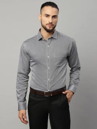 Rodamo  Men Black Slim Fit Micro Checks Checked Casual Shirt