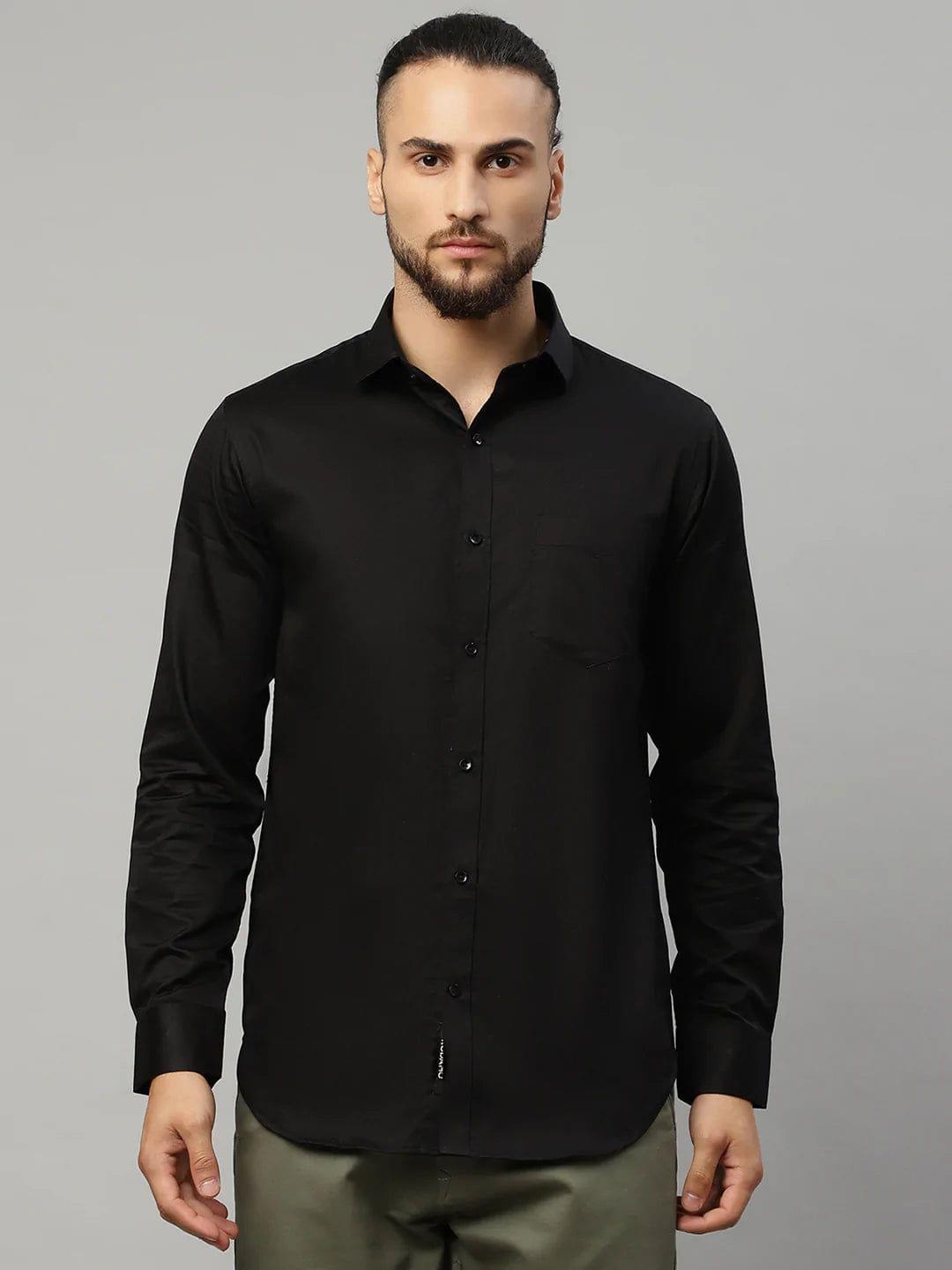 Rodamo  Men Black Slim Fit Casual Shirt