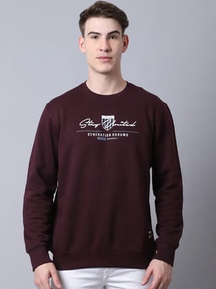 Rodamo Men Maroon Printed Sweatshirt