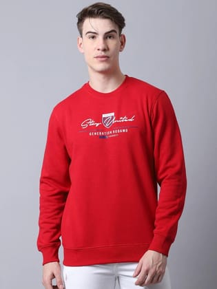 Rodamo Men Red Printed Sweatshirt