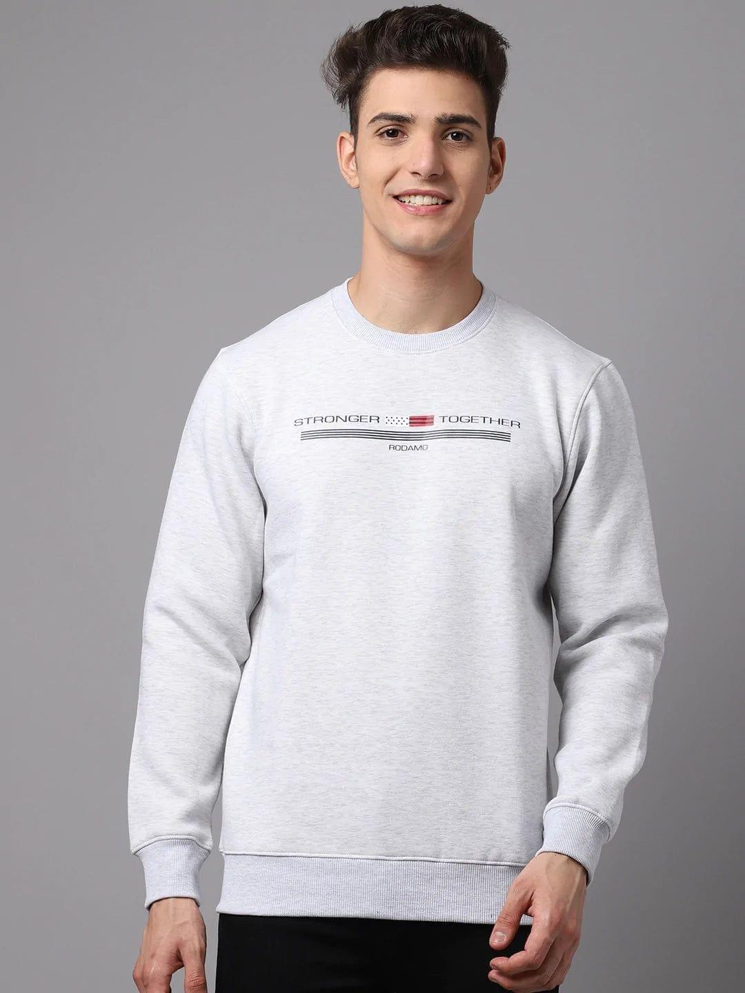 Rodamo Men Grey Printed Sweatshirt