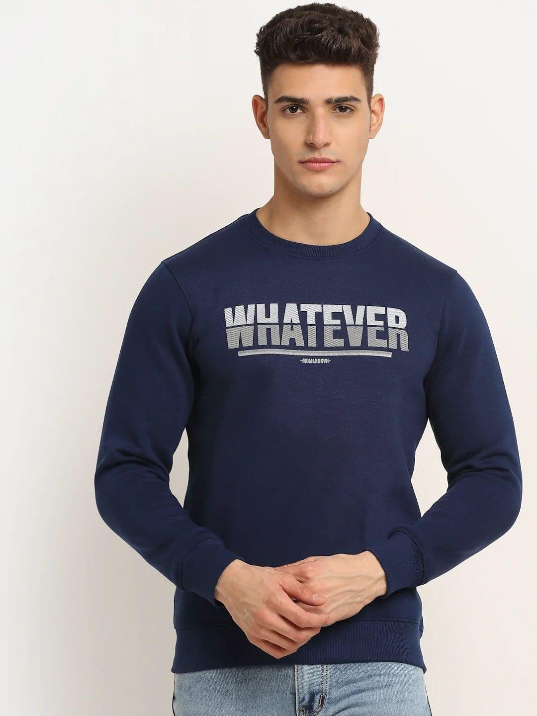 Rodamo  Men Navy Blue Printed Sweatshirt