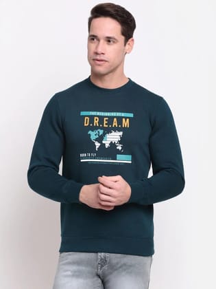 Rodamo Men Green  Blue Printed Sweatshirt