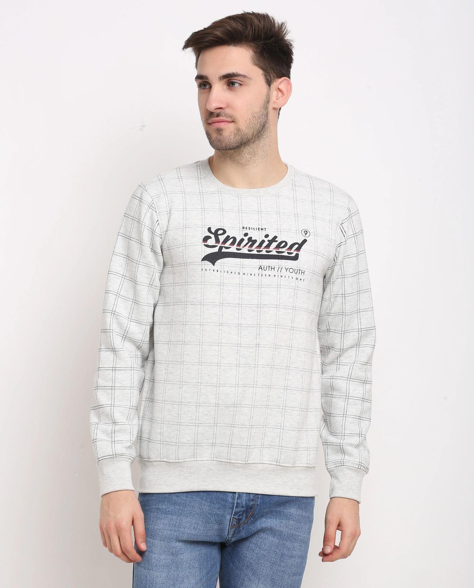 Rodamo  Men Grey Printed Sweatshirt