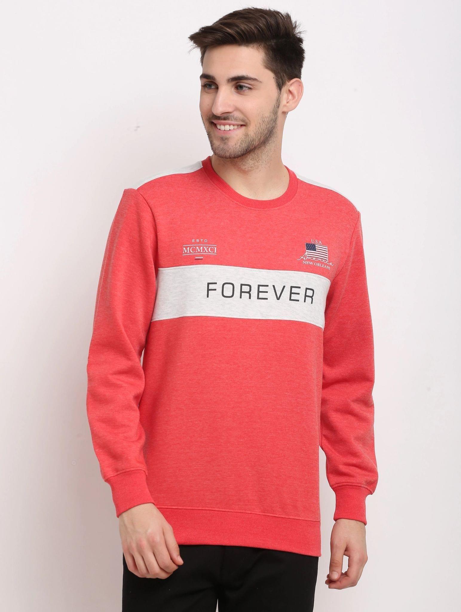 Rodamo  Men Coral Printed Sweatshirt